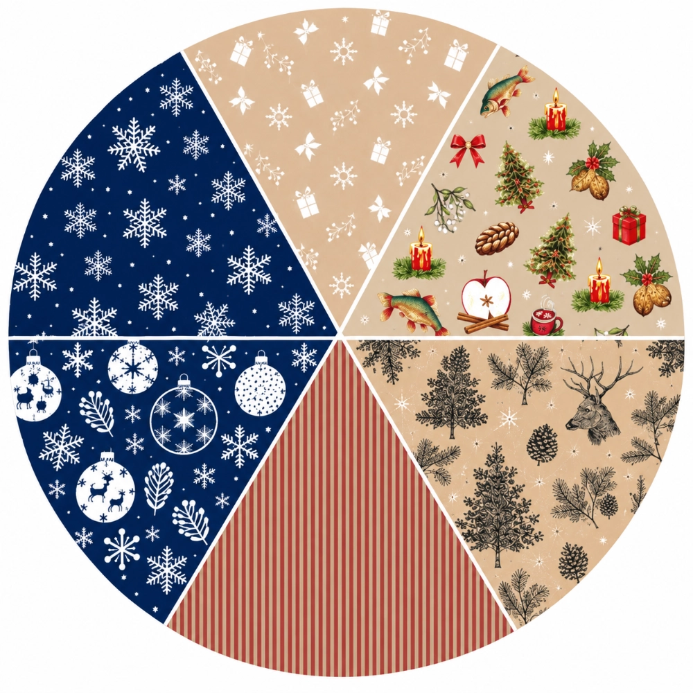Christmas wrapping paper - Mix I - 70 × 200 cm carton (60 rolí) - Image 2